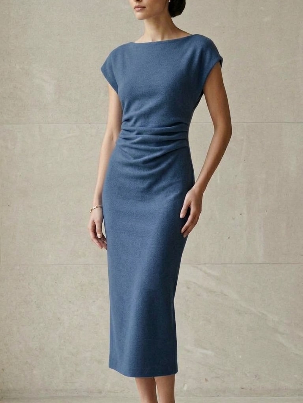 Zara Periwinkle Blue Ruched Sheath Dress – Size M
